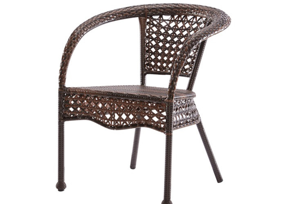 Krzesła metalowe wiklinowe rattanowe do układania w stosy do jadalni na świeżym powietrzu na patio